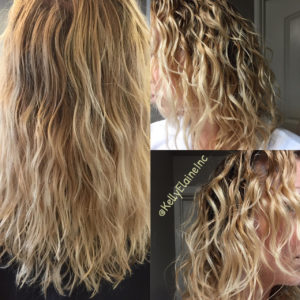 Jessica with Innersense Organics before and after heat treatment using Color Radiance Daily Conditioner. 