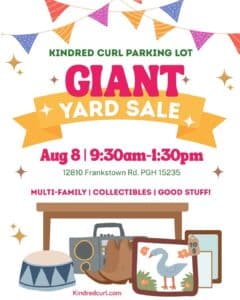 Flyer for a Pittsburgh Yard Sale Aug 8, 2026